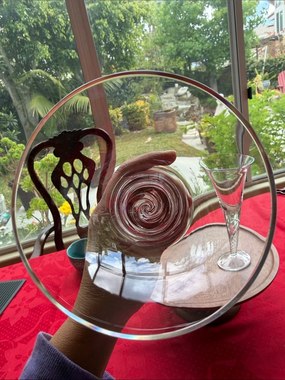 Set of Two vintage  air twist  Stem wine glass